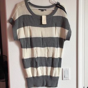 Grey/White Striped Sweater